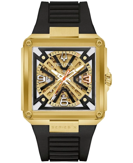 Мужские часы Bulova Limited Edition 150th Anniversary Marc Anthony серии X SE с автоподзаводом, черные, на каучуковом ремешке HNBR, 39 мм, черные