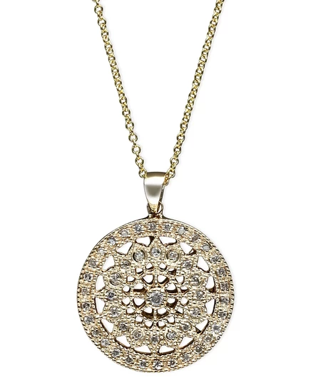 Колье EFFY Diamond Disc 0,25 кт, желтое золото