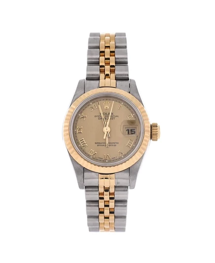 Бывшие в употреблении автоматические часы Rolex Oyster Perpetual Datejust из нержавеющей стали и золота 26 мм.