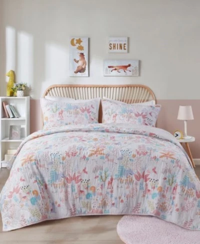 Intelligent Design Iris Woodland Animals Reversible Cotton Quilt Set