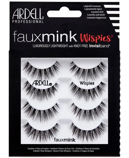 Ресницы из искусственной норки Ardell -Wispies, 4 упаковки, белые