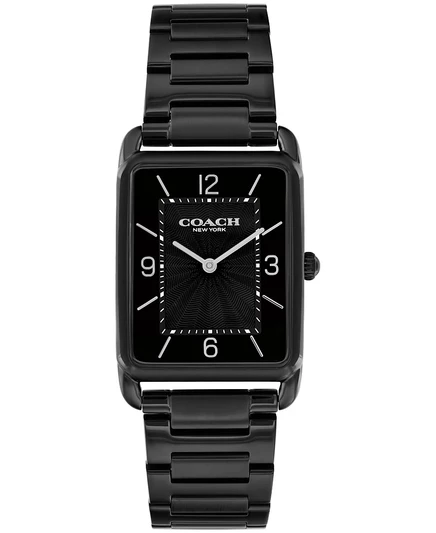 Черные часы-браслет COACH Unisex Elliot с ионным покрытием из нержавеющей стали, 32x26 мм, черный