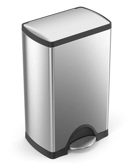 Кухонное мусорное ведро Simplehuman объемом 38 литров прямоугольной формы с плавно закрывающейся крышкой