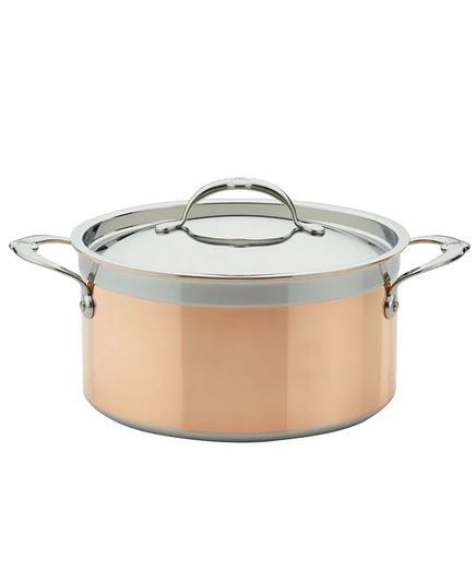 Кастрюля Hestan CopperBond 5,7 л с крышкой, серо-медная