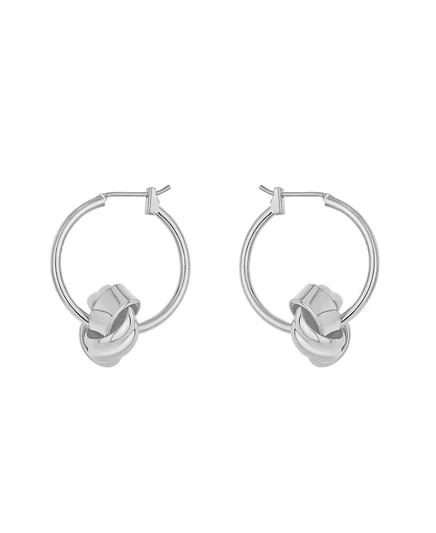 А теперь Этот Классический Узел - Маленькие Серьги-кольца silver