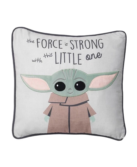 Декоративная подушка Lambs & Ivy Baby Yoda 33×33 см, серая