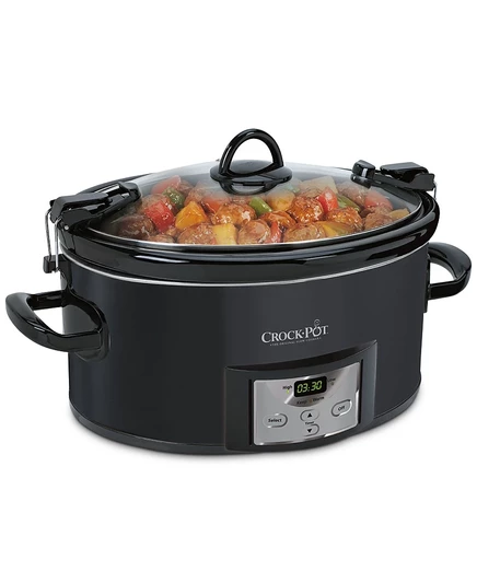 Медленноварка Crock-Pot овальная 6,6 л с замком, черная