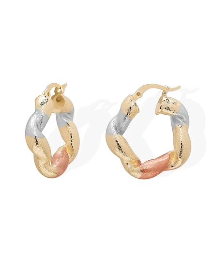 Серьги-кольца Macy's Twist Square, трехцветные