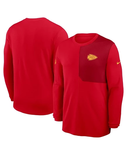Мужская футболка с длинным рукавом Nike Kansas City Chiefs Sideline, красная
