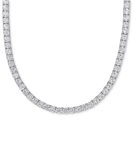 Колье Macy's из серебра с белыми сапфирами 33 кт, 45,7 см