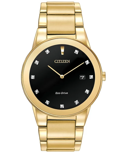 Мужские часы Citizen Axiom AU1062-56G 40 мм, золотистые с бриллиантами
