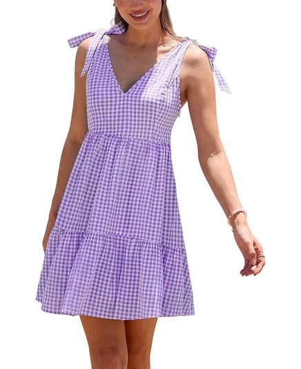 Женское пляжное платье Cupshe Blackberry Gingham, фиолетовое