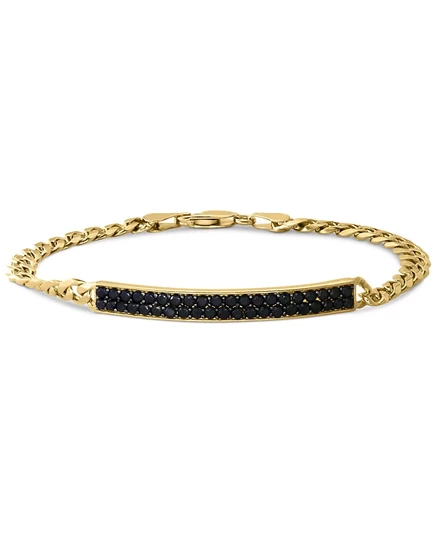 Мужской звеньевой браслет EFFY Collection с черным шпинелем, золотистый