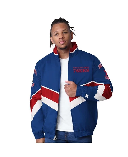 Мужская куртка Starter Philadelphia 76ers Captain Oxford, синяя
