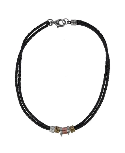 Ожерелье Trafalgar Nasher из экокожи с бусинами, черное