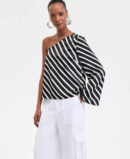  Женский топ в полоску с одним плечом, эксклюзивно от Macy's dale strip