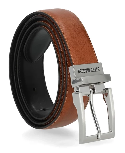 Ремень Steve Madden 35мм Modern Edge Stitch коричневый