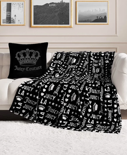 Плед Juicy Couture плюшевый 127×178 см, черный