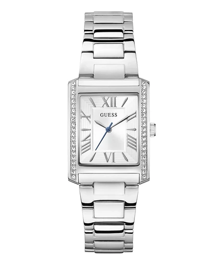 Женские аналоговые часы Guess серебристого цвета из нержавеющей стали, 27 мм серебристого цвета
