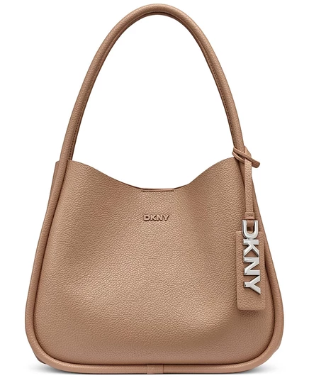 Женская сумка DKNY Capri hobo большая, коричневая
