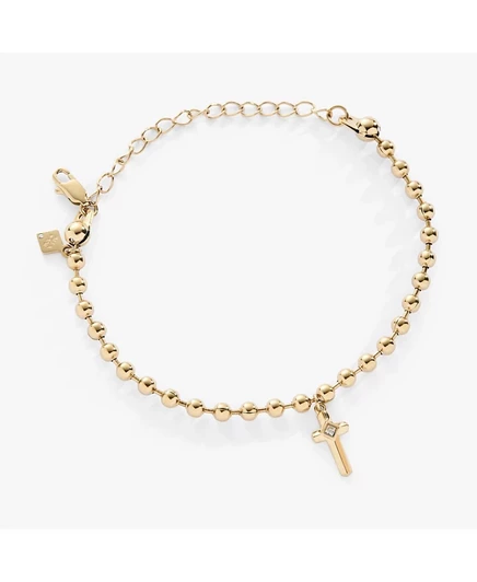 Браслет Alex and Ani с крестом, золотистый