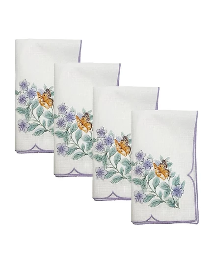 Тканевые салфетки Lenox Butterfly Meadow Flutter 48×48 см, белые, 4 шт