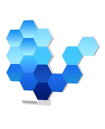  Приложение для управления WiFi Hexagon LED Light Kit 15 блоков с Alexa Google Home Game Room Decor Подарок blue