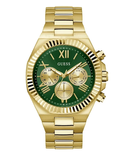 Мужские часы Guess многофункциональные 44 мм, золотистые