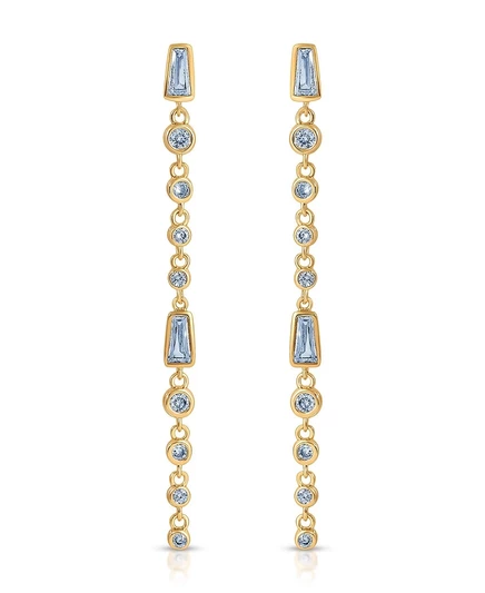Женские серьги Ettika Blue Crystal Linear, голубые