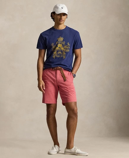 Мужские чино-шорты polo ralph lauren 9″ стрейч, красные