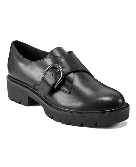  Женские повседневные мокасины без застежки Kasen Eflex black leather