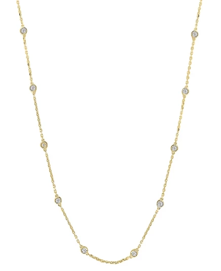 Колье EFFY Diamond Bezel 18″ 0.25 кт, в позолоте