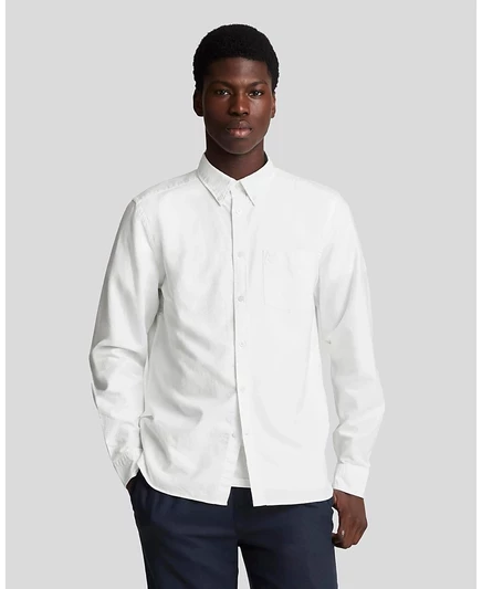 Мужская однотонная оксфордская рубашка Eagle от Lyle & Scott в тон Eagle, белая