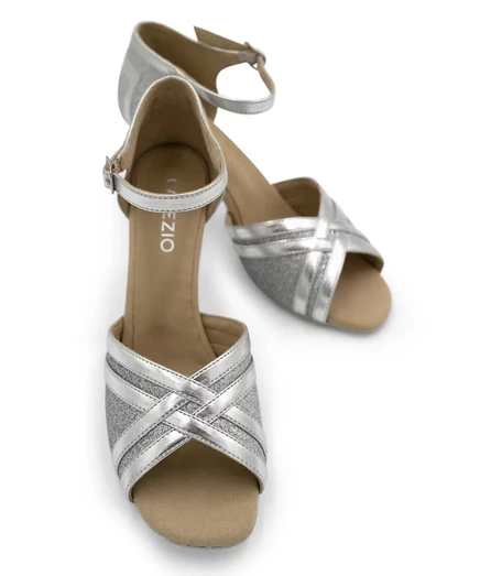 Женские бальные туфли Capezio Elisa, каблук 6,4 см, серебристые