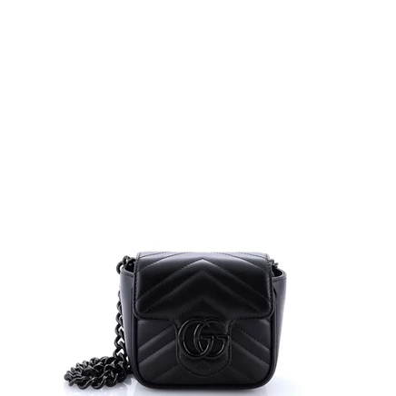 Женская мини поясная сумка Gucci GG Marmont, черная