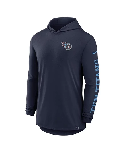 Мужская футболка с капюшоном Nike Navy Tennessee Titans Blitz Performance T-Shirt Hoodie navy