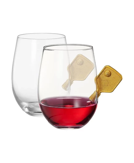 Хрустальные бокалы для вина The Wine Savant Pickleball без ножек, набор из 2 бокалов