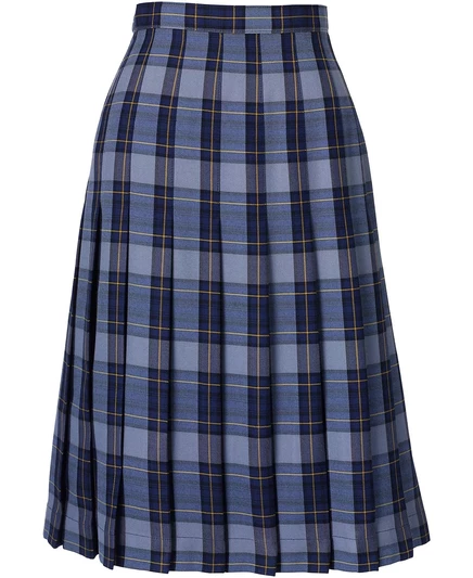 Женская клетчатая юбка-плиссе длиной ниже колена от Lands'End classic navy plaid