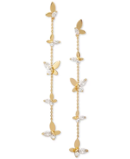 Линейные серьги Social Butterfly с золотыми кристаллами Kate Spade New York из Нью-Йорка