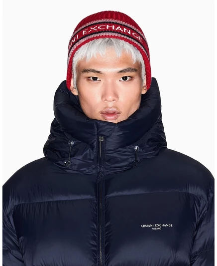 Мужская шапочка-бини с логотипом на ленте haute red deep navy