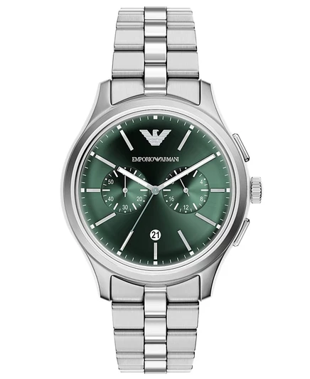 Мужские кварцевые часы Emporio Armani с хронографом из нержавеющей стали, 42 мм, серебристый