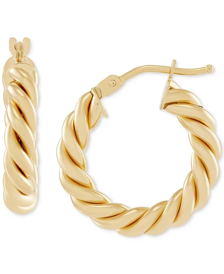 Серьги-кольца Italian Gold Twist 10k, 19 мм, золотые