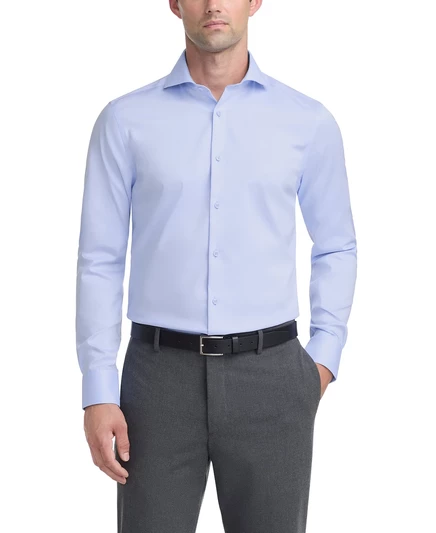 Мужская рубашка премиум-класса из негладкого материала Slim Fit classic blue