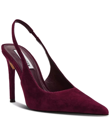  Женские туфли-лодочки Reyes на шпильке с откидной спинкой burgandy suede