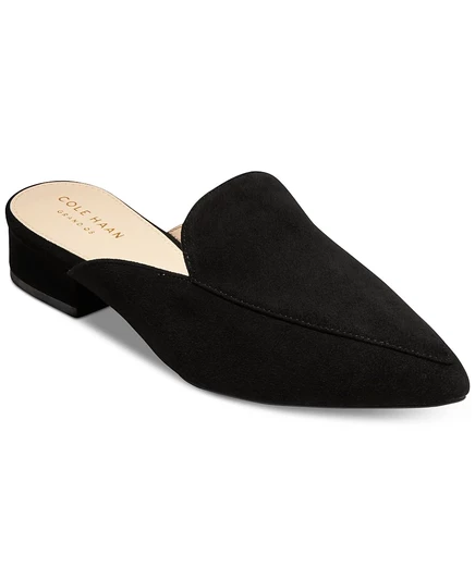 Женские шлепанцы Cole Haan из кожи Piper с острым носком черного цвета