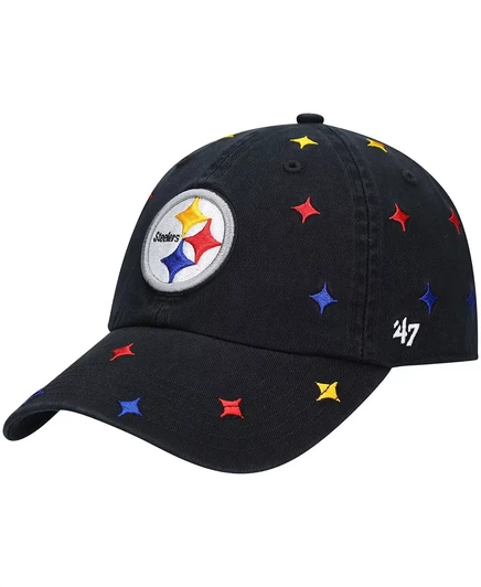 Женская кепка '47 Brand Pittsburgh Steelers Multi Confetti регулируемая, черная