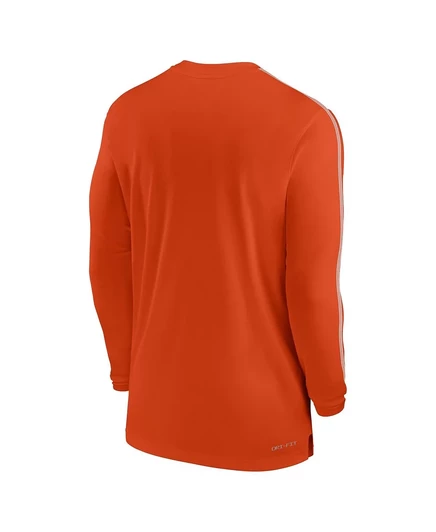 Мужская оранжевая футболка Nike Clemson Tigers 2024 Sideline Coach UV Performance с длинным рукавом оранжевого цвета от Nike orange, white