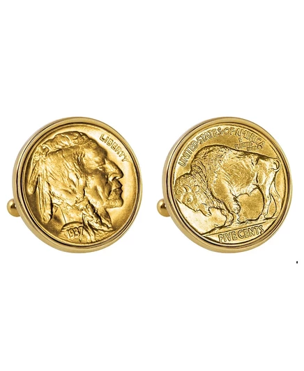 Мужские запонки American Coin Treasures Buffalo, золотые