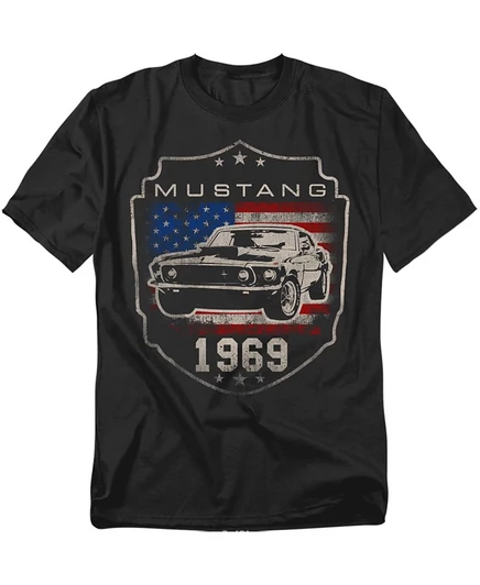 Мужская футболка с флагом Ford 1969 Mustang, черная