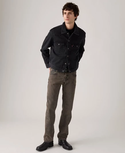 Мужские джинсы Levi's 501 прямого кроя, неэластичные, на пуговицах, коричневые